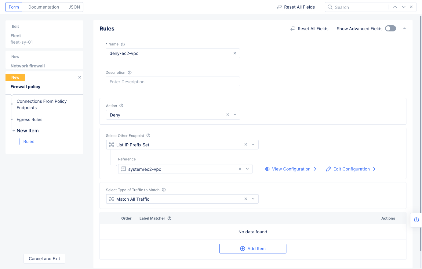 Figure: Egress Deny Rule for a Subnet