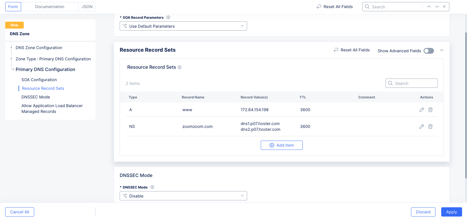 Figure: Primary Zone Configuration